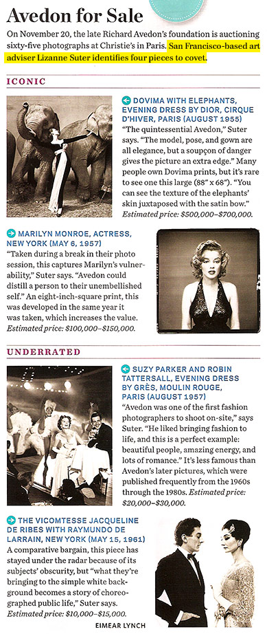 Town & Country article about Richard Avedon photographs